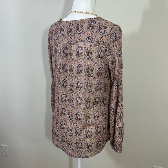 Day trip sz med top, tunic button brown charming fabric both casual or dressy - Picture 6 of 15